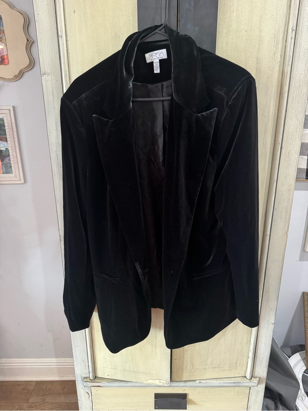 Velvet Black Women's Blazer Jacket - Classic Open Front plus size